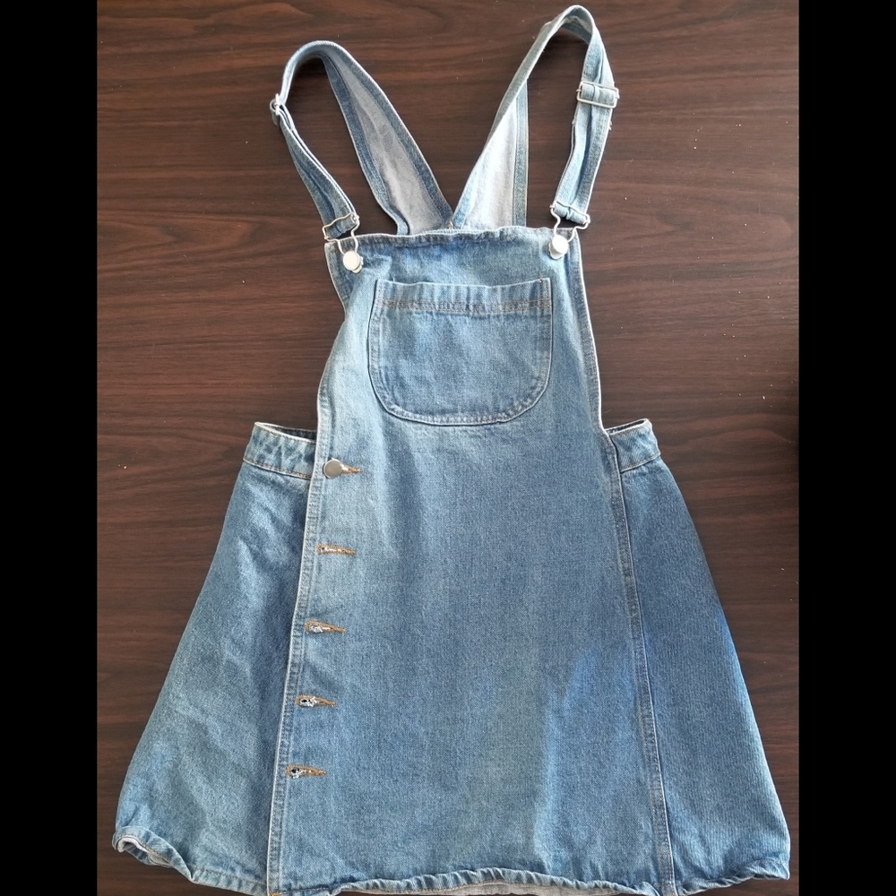 Lulu's Denim Overall Button Minidress L (S)